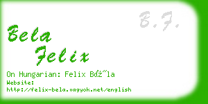 bela felix business card